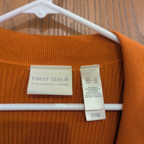 First Issue by Liz Claiborne Full Length Rust/Orange Cardigan or Belted Dress-XL - Picture 3 of 4